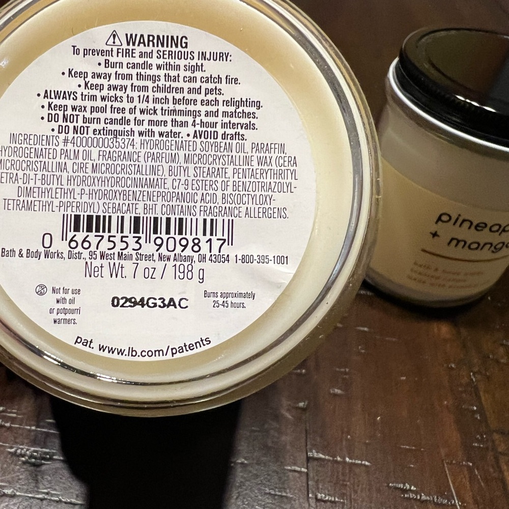 Bath and Body Works Pineapple & Mango Single Wick Candles Set of 2 - Picture 4 of 6